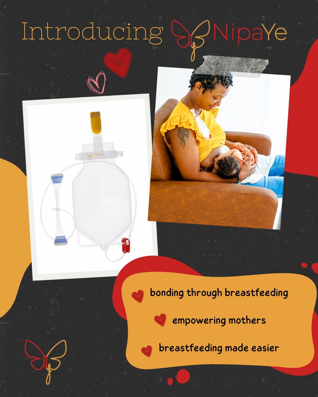 Nipa Ye At-Breast Supplementer, Mother gently breastfeeding baby 